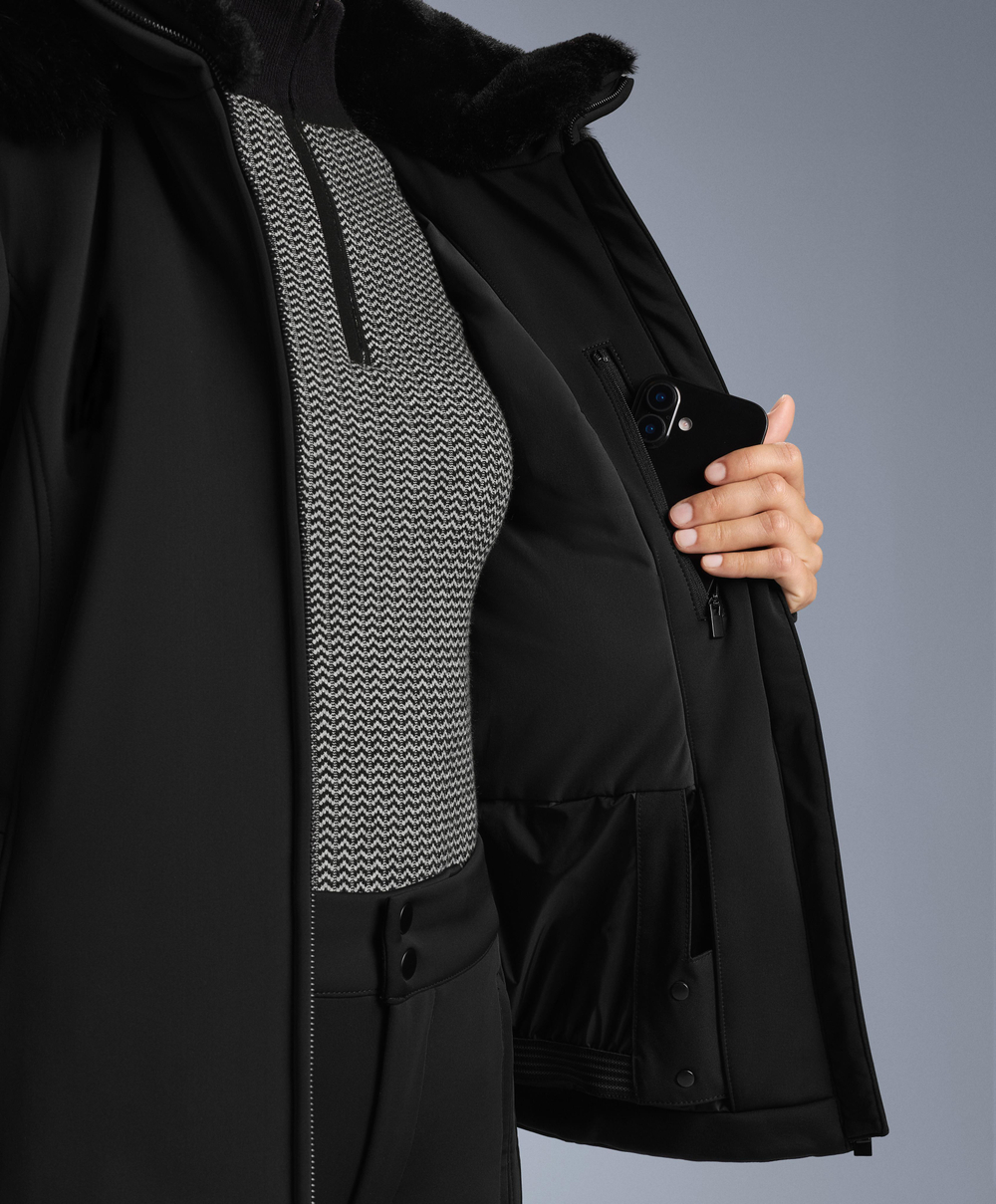 Oysho Супертонкая водонепроницаемая куртка Primaloft® SKI, черный