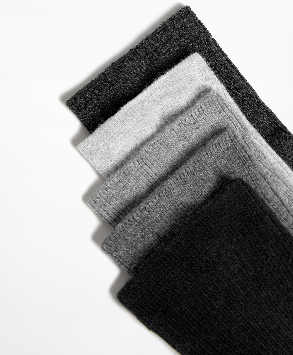 Oysho 5 пар хлопковых классических носков, серый