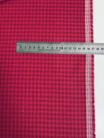 Костюмная жаккард, принт гусин. лапка, малинов/красный NB#151