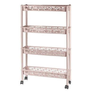 Этажерка на колесиках четырехсекционная 58*18*93,5см Keeplex Light бежевый топаз