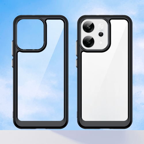 Противоударный чехол для OPPO Reno 14 Глобал и Reno 14F, усиленные прозрачные защитные рамки черного цвета