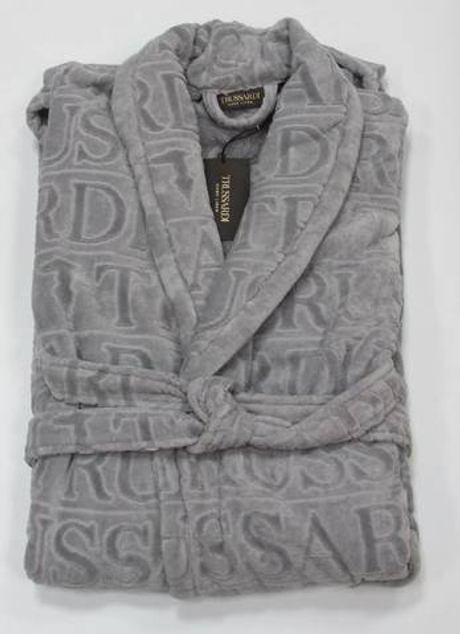 Халат велюровый Trussardi Overlogo Grey 004 серый