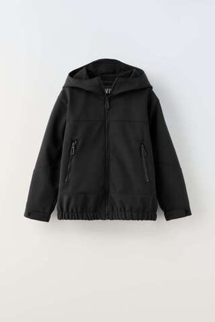 ZARA КУРТКА ИЗ МЯГКОЙ ВЫСОКОТЕХНОЛОГИЧНОЙ ТКАНИ, ЧЕРНЫЙ