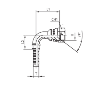 Фитинг DN 25 JIC (Г) 1.5/16 (90)