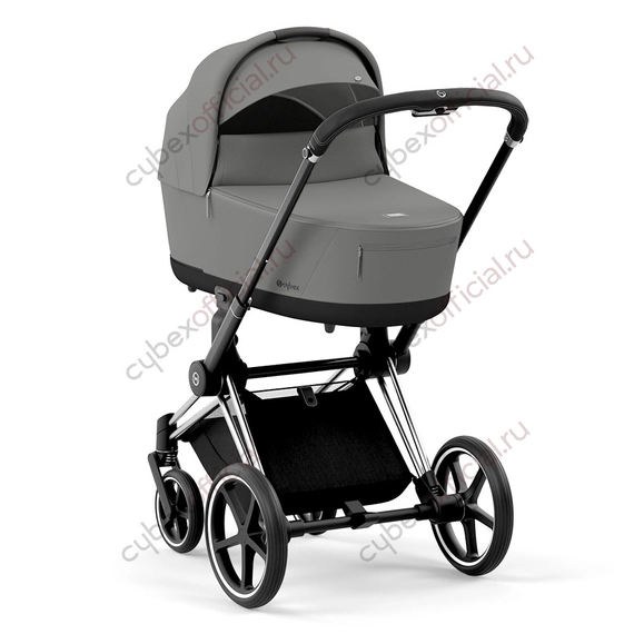 Коляска для новорожденных Cybex Priam IV Mirage Grey шасси Chrome Black
