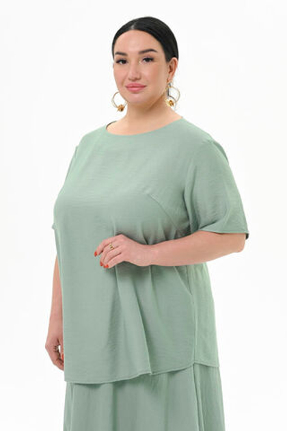 Блуза прямого силуэта из вискозы, мятная