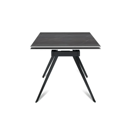 Стол "РЕЙН" 140-220, керамика Armani Grey матовый, опоры черный муар