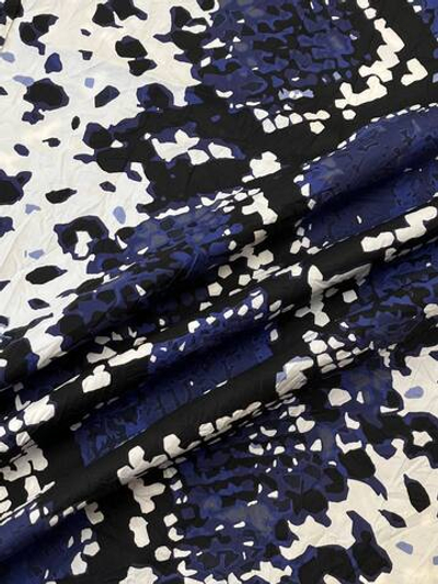 Хлопок MSGM с разноцветным абстрактным принтом жатый (в.2)