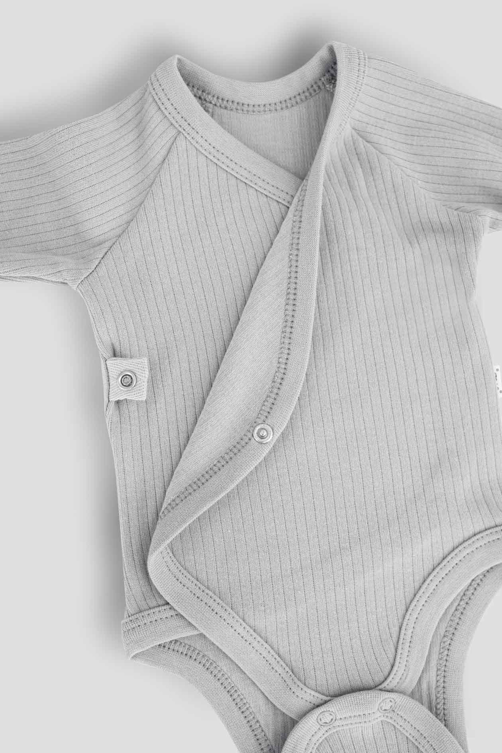 Боди с длинным рукавом с запахом, Серый
