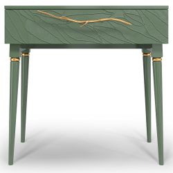 Консоль Арт Колор leaves Классик Голд Зеленый нефрит