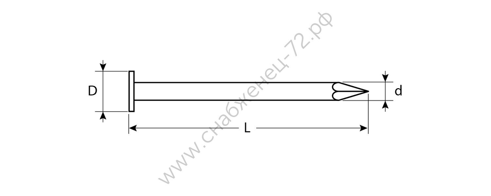ЗУБР 80 х 4.0 мм, гвозди с большой потайной головкой, цинк, 100 шт (4-305091-40-080)