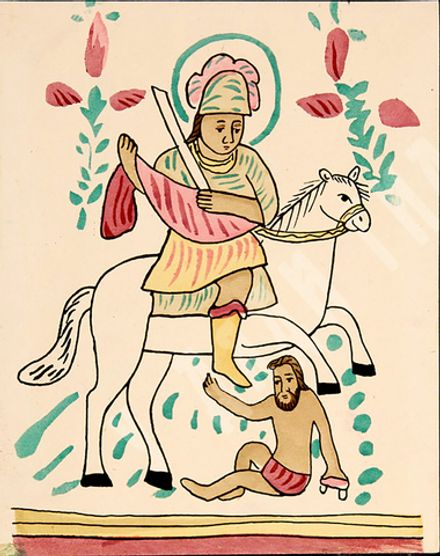 Святой Мартин. Фронтиспис альманаха «Синий всадник» (Der Blaue Reiter). Хромолитография. 1912 г.