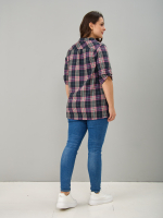 Блузка БЛ-131/клетка-баклажан