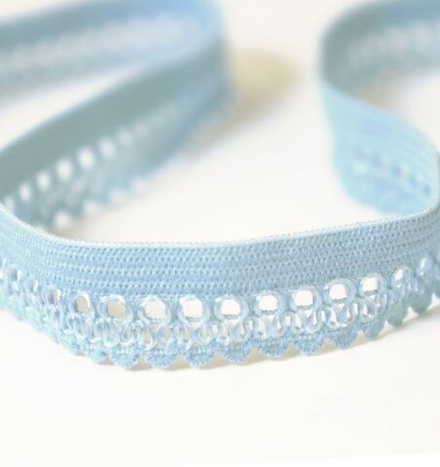 Резинка отделочная, ажурная цвет серо-голубой, намотка 25 м (10013160/250222/3118038/1_Испания)