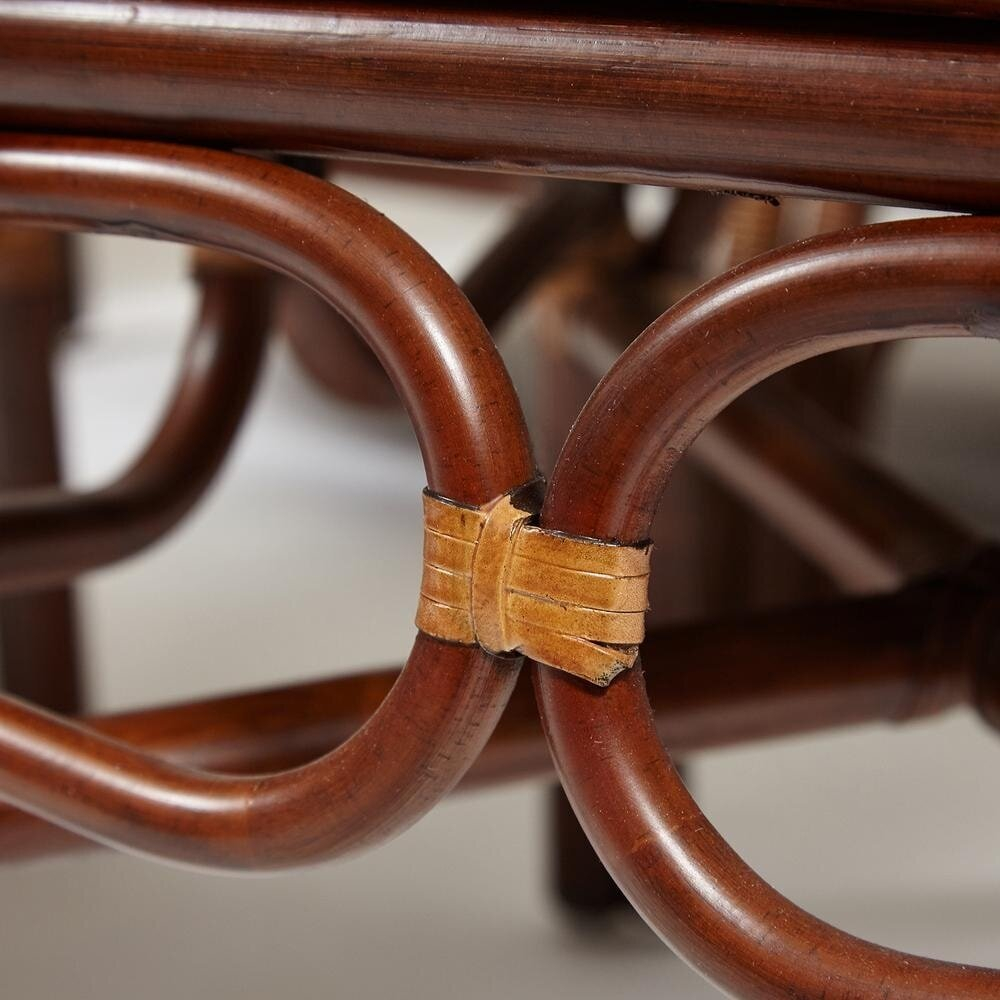 Обеденная группа GRAND 1 Pecan(стол со стеклом+6 кресел+ подушки), натуральный ротанг