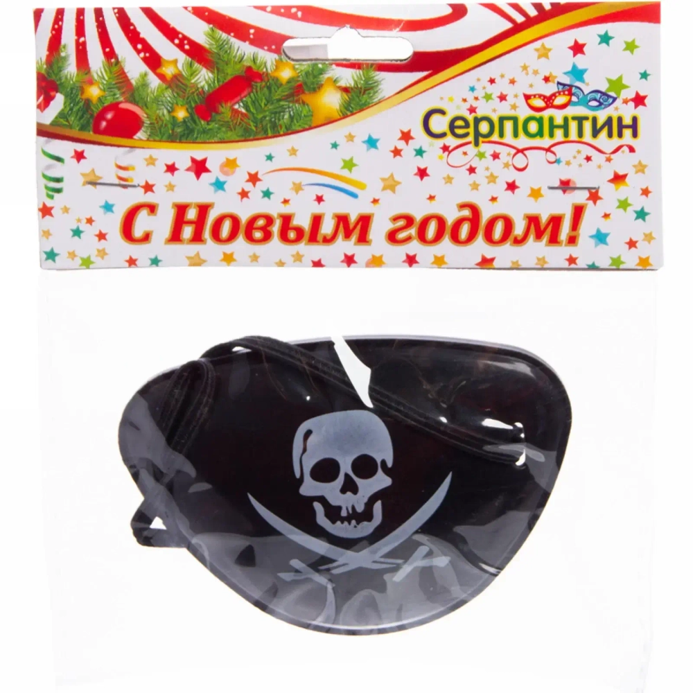 Повязка на глаз «Пират белый череп»
