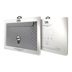Lagerfeld для ноутбуков 13"/14" чехол Saffiano Sleeve Monogram NFT Karl Ikonik Silver