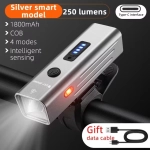 Фонарь велосипедный, передний West Biking YP0701416 Silver (аккум. 1800 mAh, Tape-C)