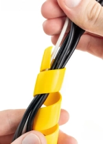 Спираль защитная, 5 метров, диаметр 20мм, желтый, спиральная обмотка проводки, оплетка для кабеля, (используют для защиты рвд)