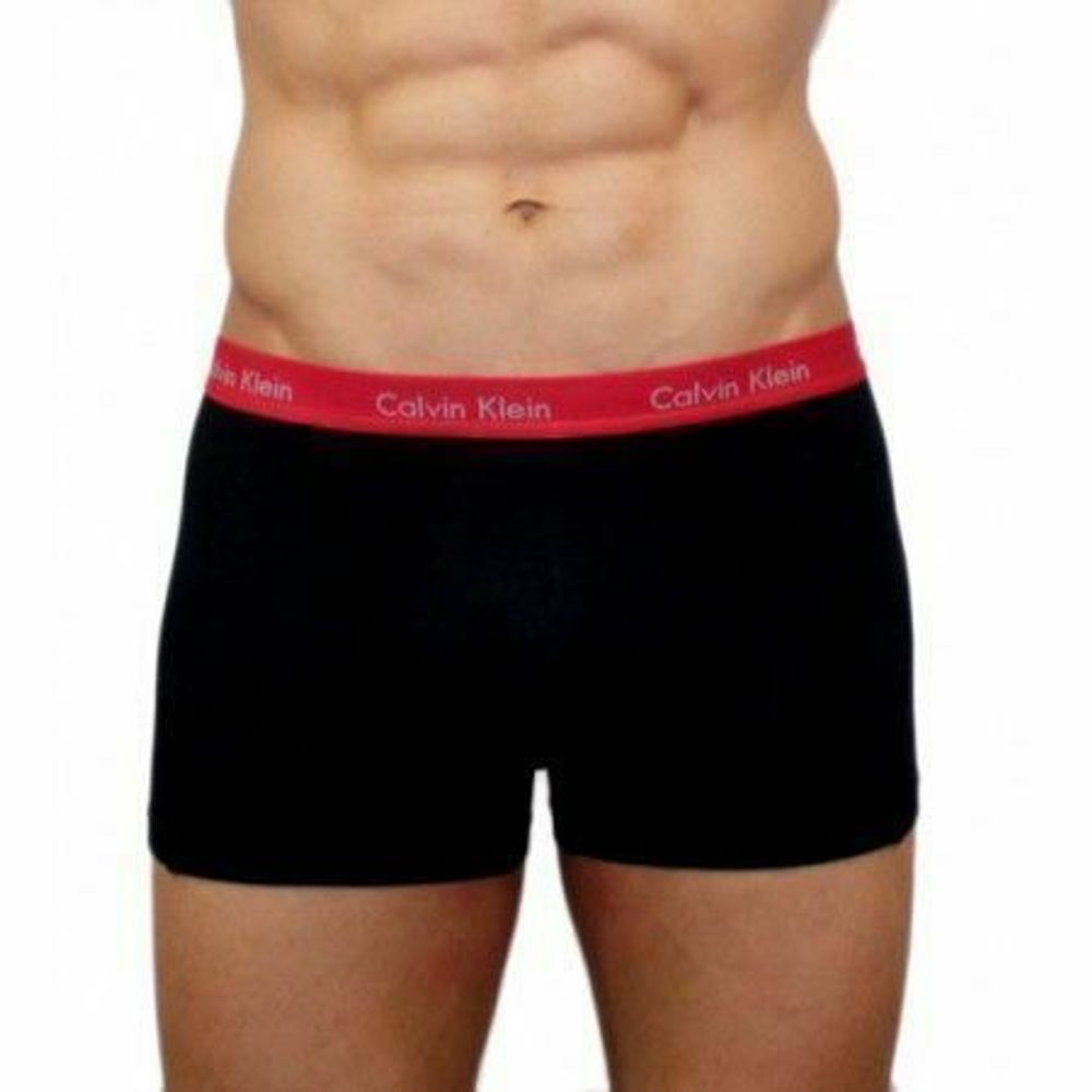 Мужские трусы боксеры черные с красной резинкой Calvin Klein 365 new