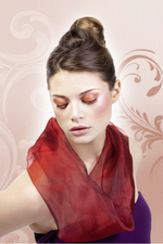 Чёрные ресницы средней длины с красными стразами (Цвет: черный с красным)