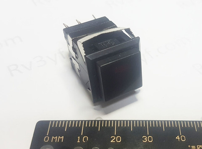 Кнопка KD-2 с фиксацией (светодиод красный), 3А, до 250В