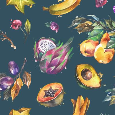 Фрукты на синем