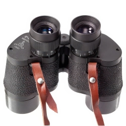 Бинокль Veber Реплики Б-3 8x42 вид сзади, черный корпус, лямки