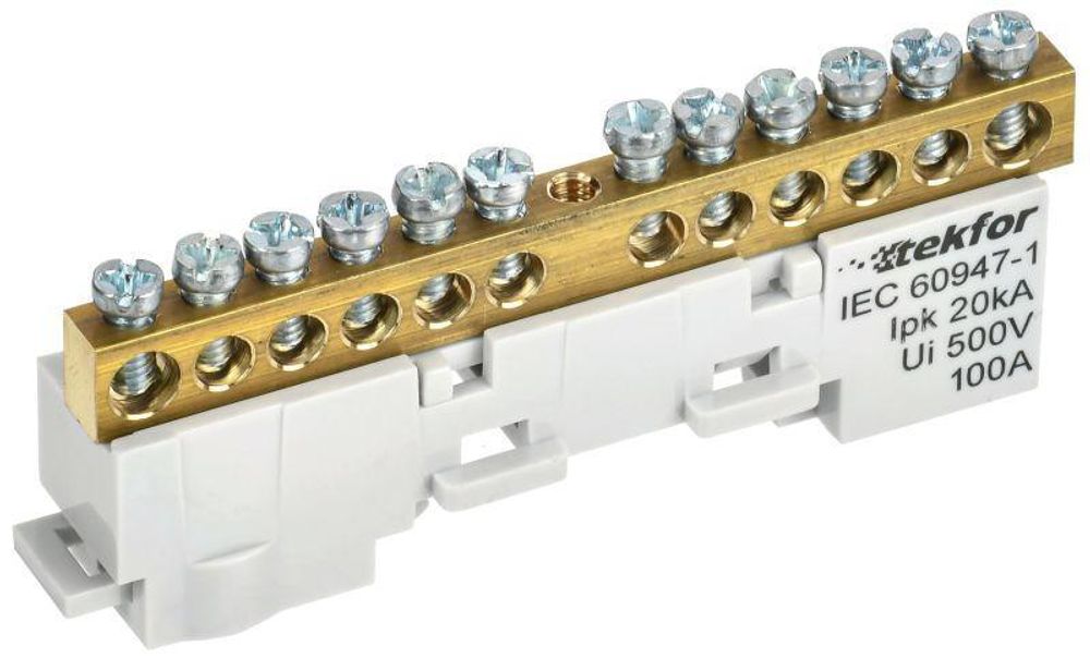 Шина L &quot;фаза&quot; неизол. на универс. держ. 6х9-12-Ср TEKFOR IEK TF-NN10-12-DL-K03