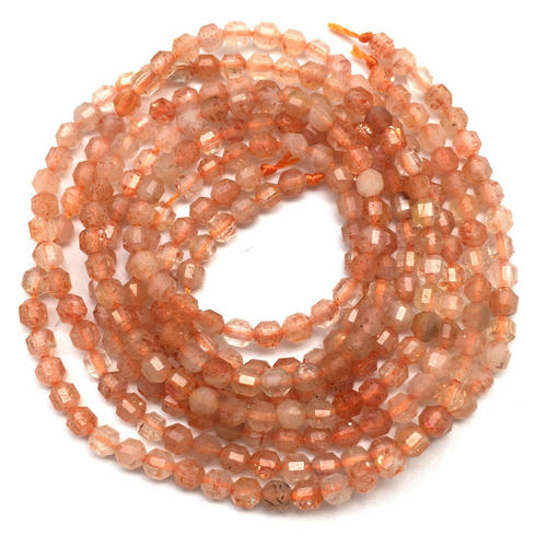 Солнечный камень граненый 3 мм, бусины (нить)