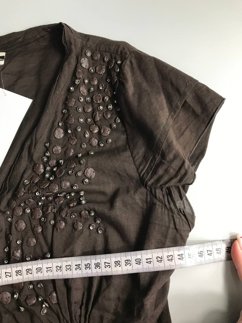 Рубашка D.P. Jeans из хлопка с отделкой из кожи 44 размер