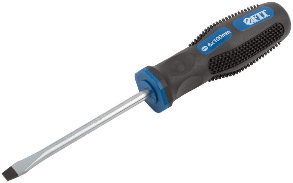 Отвертка "Универсал" CrV сталь прорезиненная ручка Профи 6х100 мм SL FIT 55144