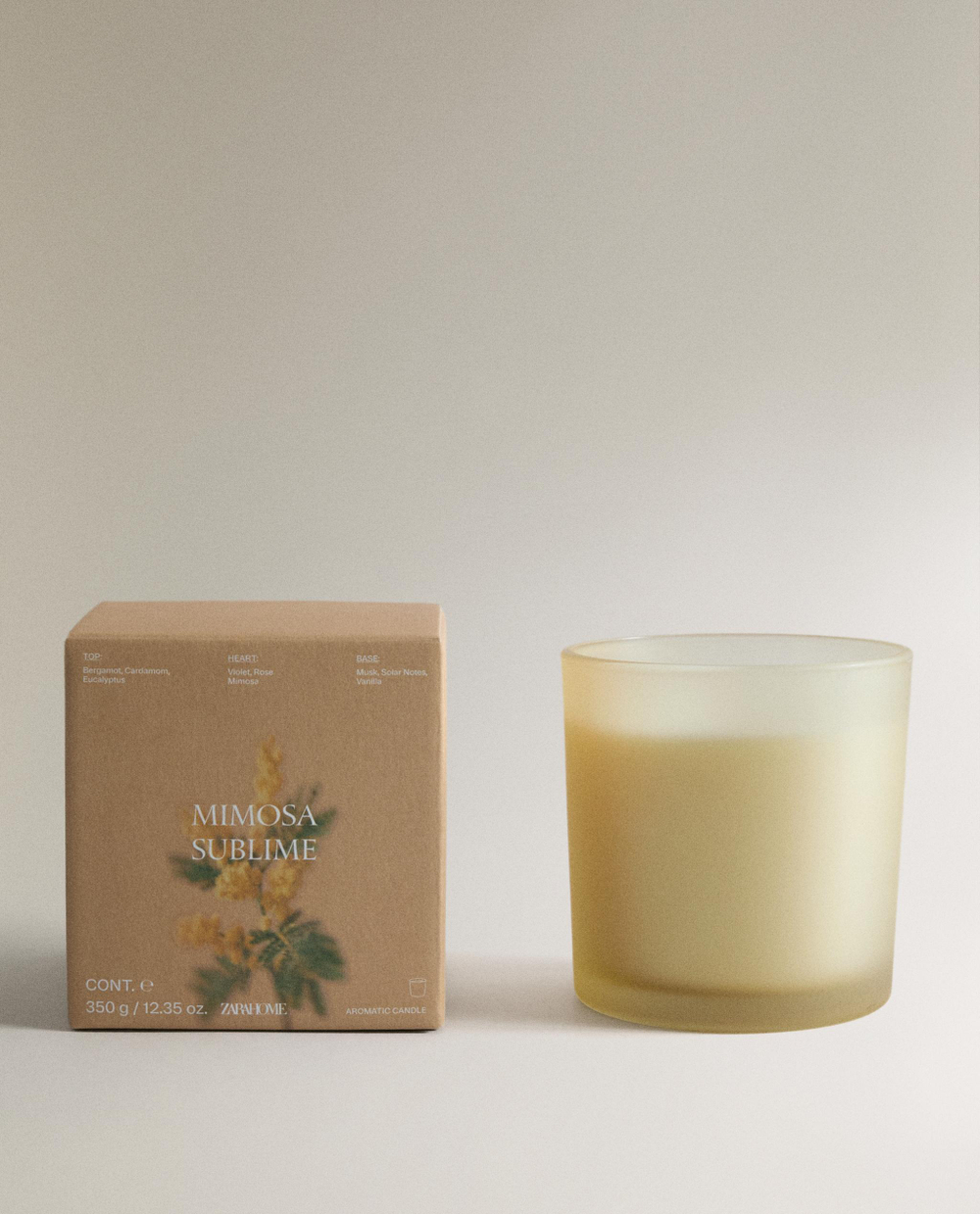 Zara Home Ароматическая свеча Mimosa Sublime, 350 г, аромат для дома