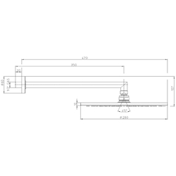 Bossini Cosmo верхний душ Ø 280 мм, из латуни с держателем Ø 21х350 мм, цвет черный матовый