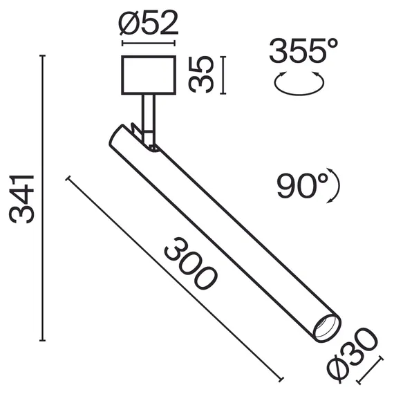 Потолочный светильник Фокус Т / Focus T 6 Вт 3000 К 36° Technical c141cl-l300-6w3k-w