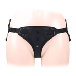 Черный пояс-трусики в комплекте с коннектором и насадкой