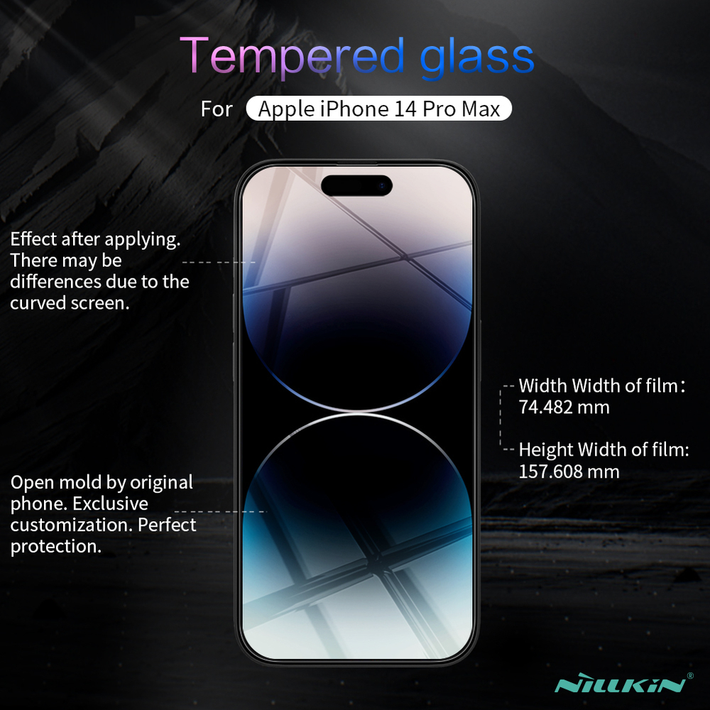 Защитное стекло с прозрачными рамками от Nillkin для iPhone 14 Pro Max, серия H Anti-Explosion Glass Screen Protector