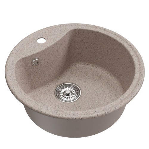 Мойкa ML-GM09 КОМФОРТ круглая, песочная (302), 510 мм (глуб. чаши 190)