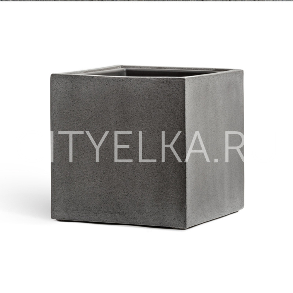Кашпо TREEZ Effectory - Beton - Куб - Тёмно-серый бетон