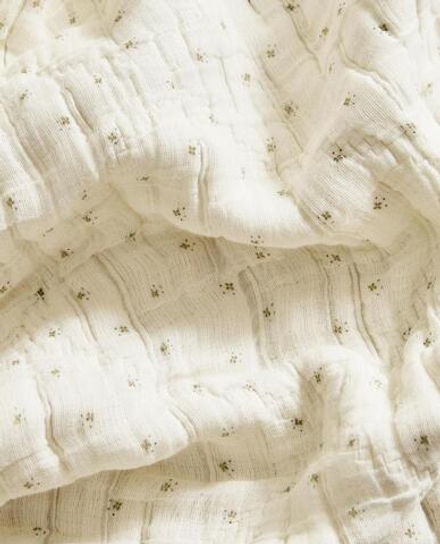 ZARA HOME ДЕТСКОЕ ПОКРЫВАЛО ИЗ МУСЛИНА, ЗЕЛЕНЫЙ