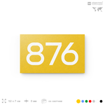 Номер на дверь 876, табличка на дверь для офиса, квартиры, кабинета, аудитории, склада, желтая 120х70 мм, Айдентика Технолоджи