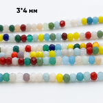 Бусина стекло, цвет микс, размер 3*4 мм, цена за 3 грамма (около 40 шт)