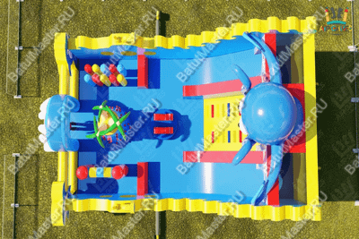 Коммерческий надувной батут "Веселый осьминог" 10*6*6 м