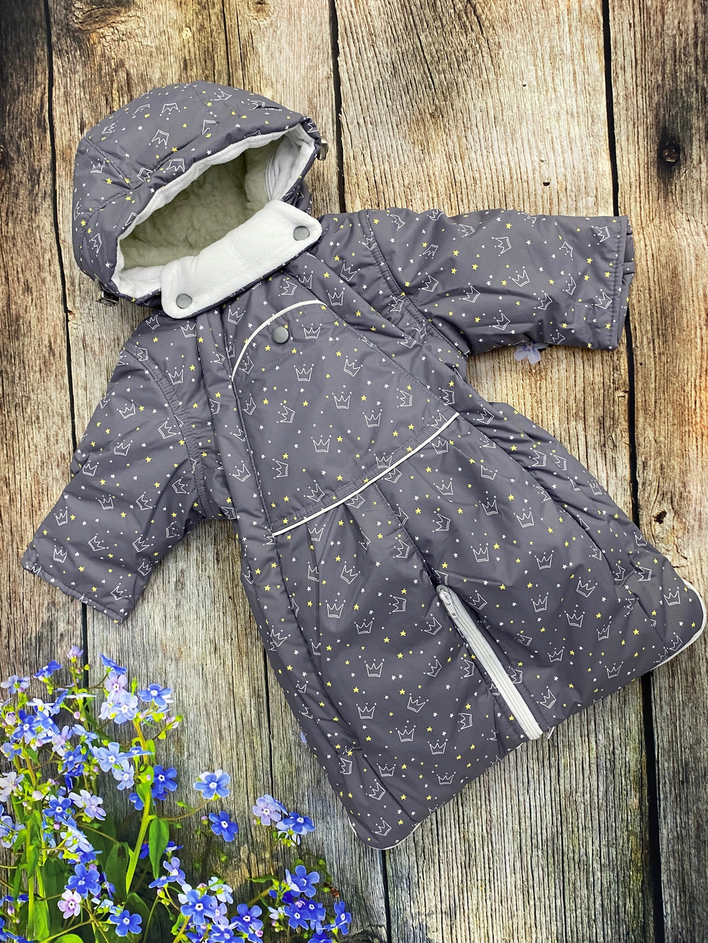 Комбинезон-трасформер детский 2в1 "Принц" , модель: 72-18 (Цвет: Т. брусника, Размер: 80)