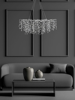 Люстра подвесная Lanbos, 13 ламп Е14, до 520 Вт, до 40 кв м, серебро