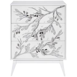 Ручка мебельная скоба Oliva Branch (Олива Бранч) левая Античное серебро