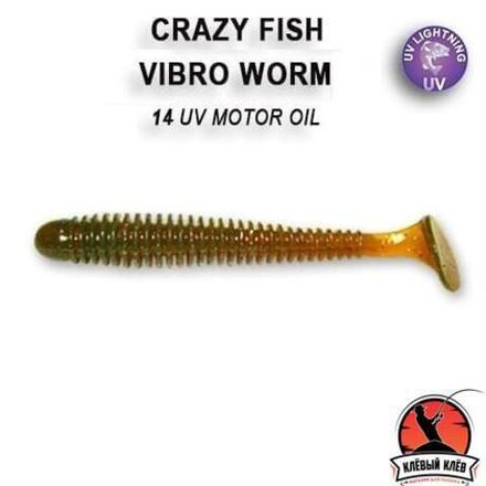 Vibro Worm 4'' 75-100-14-6 Силиконовые приманки Crazy Fish