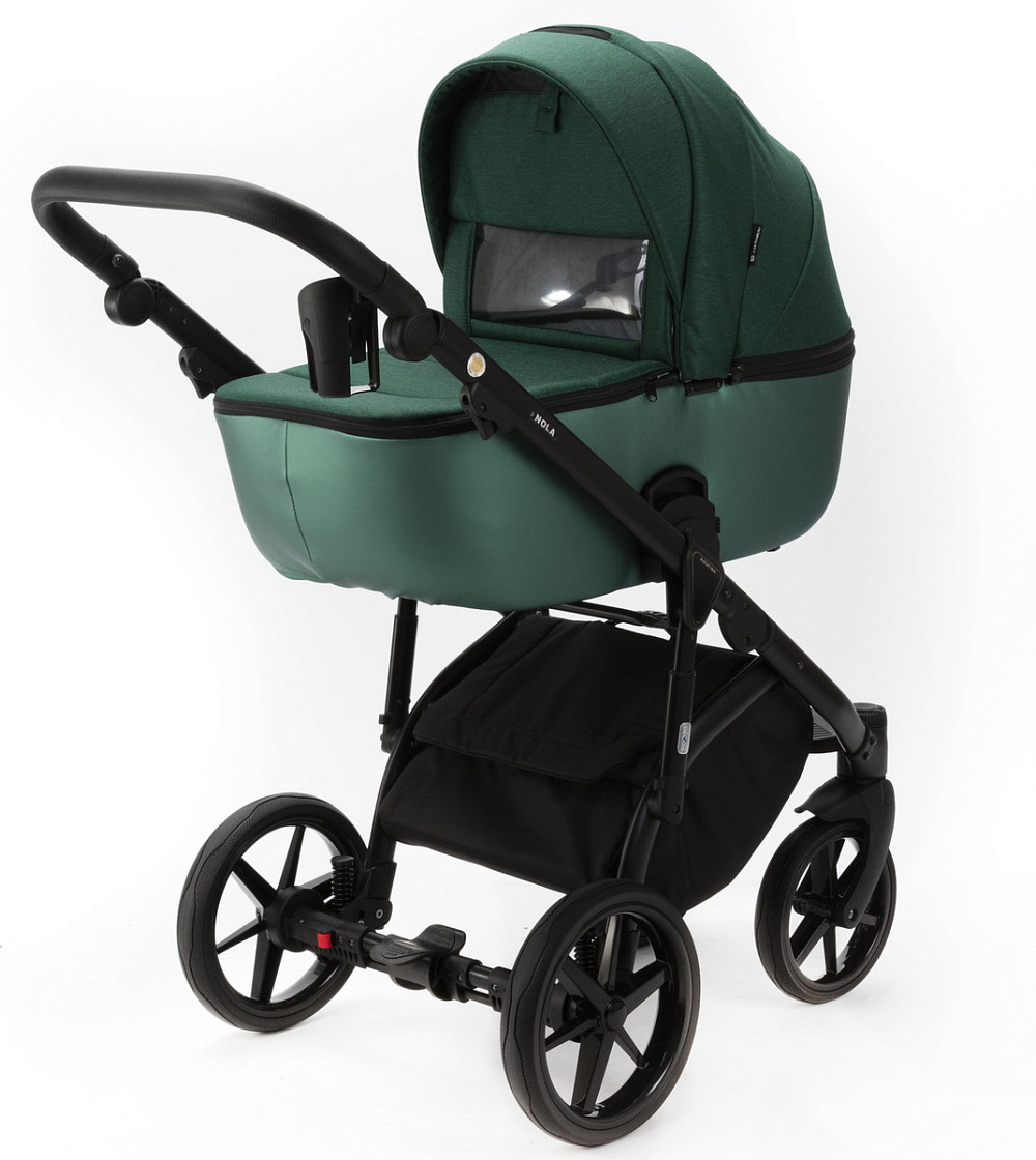 Детская коляска Adamex Nola 2 в 1 N-PS116 (ЗЕЛ + ИЗУМРУД. ПЕРЛ. КОЖА)