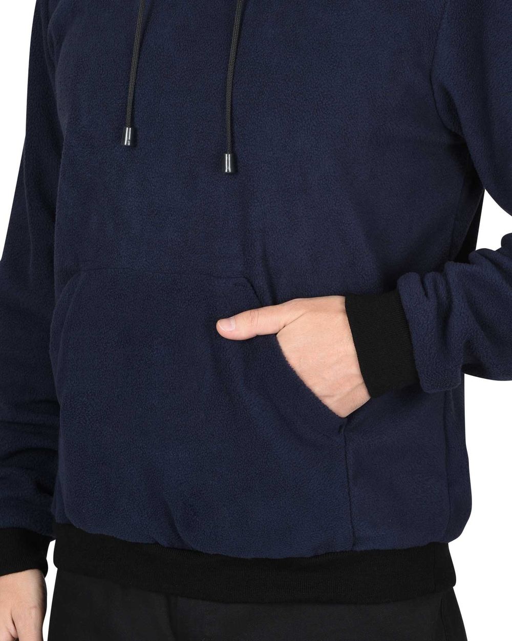 Толстовка флисовая синяя с капюшоном