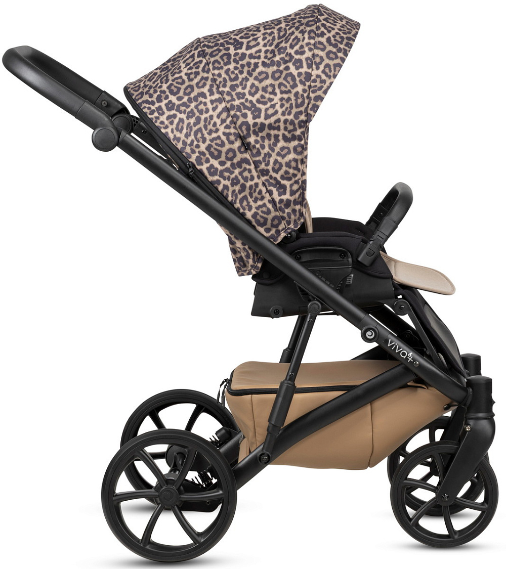 Детская коляска Tutis Viva 6 Plus Wild Elegance 3 в 1 с автокреслом Beno Black Savannah Brown